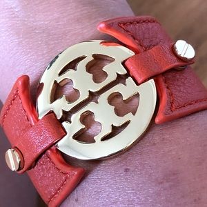 Authentic Tory Burch leather cuff bracelet